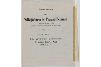 Feuillet de l'Association des Villégiatures du Travail Féminin / Collections Roger-Viollet / BHVP